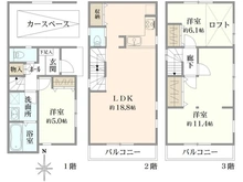 【神奈川県/横浜市戸塚区矢部町】横浜市戸塚区矢部町　戸建 間取り図