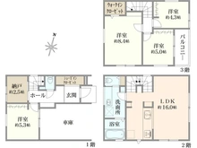 【神奈川県/川崎市中原区市ノ坪】中原区市ノ坪 新築戸建 間取り図