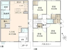 【神奈川県/横浜市青葉区美しが丘】横浜市青葉区美しが丘四丁目　新築戸建3号棟 間取り図