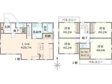 【神奈川県/横浜市栄区桂台南】栄区桂台南2丁目　新築戸建 間取り図