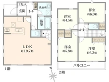 【神奈川県/茅ヶ崎市浜須賀】茅ヶ崎市浜須賀 新築戸建 間取り図