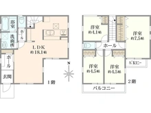 【神奈川県/大和市福田】大和市福田15期　1号棟/全2棟 間取り図