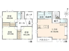 【神奈川県/平塚市虹ケ浜】平塚市虹ケ浜　新築戸建て 間取り図