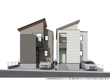 【神奈川県/横浜市栄区小山台】横浜市栄区小山台2丁目　新築戸建　2号棟/全2棟 完成予想図：図面を基に描き起したもので、実際とは多少異なる場合があります。全2棟　右側：2号棟