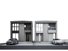 【神奈川県/藤沢市辻堂東海岸】藤沢市辻堂東海岸3丁目 新築戸建て No.2/全2区画 完成予想図:右が二号棟。図面を基に描き起したもので、実際とは多少異なる場合があります。