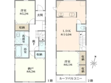 【東京都/世田谷区上祖師谷】世田谷区上祖師谷二丁目　戸建て 間取り図