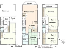 【東京都/渋谷区本町】渋谷区本町2丁目　戸建 間取り図