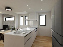 【東京都/世田谷区瀬田】世田谷区瀬田四丁目　新築戸建 内装完成予想図（キッチン）：内装完成予想図に掲載されている家具調度品等は価格に含まれません。