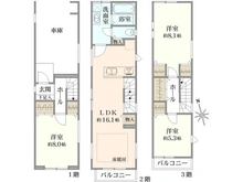 【東京都/中野区鷺宮】中野区鷺宮2丁目戸建 間取り図