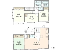 【東京都/三鷹市大沢】三鷹市大沢3丁目　中古戸建 間取り図