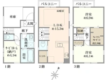 【埼玉県/さいたま市大宮区北袋町】さいたま市大宮区北袋町2丁目 戸建 間取り図