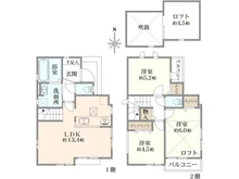 【東京都/西東京市北原町】西東京市北原町3丁目　新築戸建 間取り図