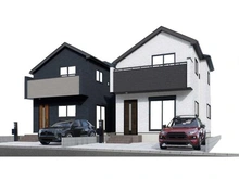 【東京都/調布市深大寺北町】調布市深大寺北町5期　新築戸建　1号棟 完成予想図：全2区画(1号棟は左側)
図面を基に描き起したもので実際とは多少異なる場合があります