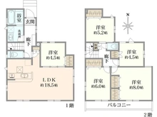 【東京都/府中市栄町】府中市栄町1丁目新築戸建 間取り図