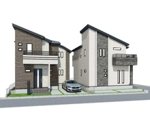 【東京都/調布市調布ケ丘】調布ヶ丘3丁目　新築戸建　A号棟 完成予想図：全２区画・右側
図面を基に描き起したもので、実際とは多少異なる場合があります。