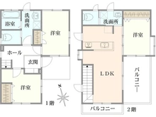 【東京都/調布市小島町】調布市小島町3丁目　戸建 間取り図