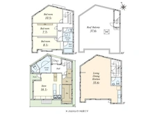 【東京都/世田谷区等々力】世田谷区等々力7丁目店舗付き住宅 間取り図