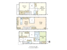 【東京都/目黒区平町】目黒区平町二丁目戸建 間取り図