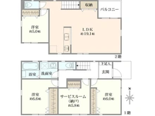 【神奈川県/横浜市都筑区東山田町】都筑区東山田町　新築戸建 間取り図