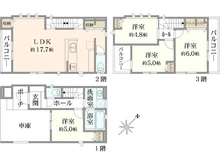 【神奈川県/横浜市港北区下田町】港北区下田町5丁目 新築戸建 1号棟／全2棟 間取り図