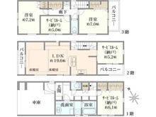 【神奈川県/横浜市港北区高田西】港北区高田西2丁目 新築戸建 1号棟／全2棟 間取り図