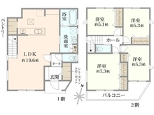 【神奈川県/横浜市鶴見区上の宮】鶴見区上の宮1丁目　新築戸建 間取り図