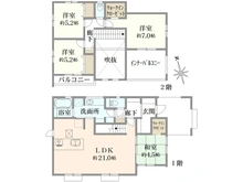 【神奈川県/横浜市金沢区釜利谷西】横浜市金沢区釜利谷西4丁目　新築戸建 間取り図