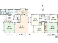 【神奈川県/横浜市金沢区富岡西】横浜市金沢区富岡西一丁目　戸建 間取り図