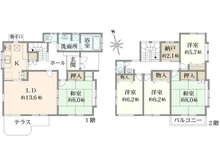 【神奈川県/横浜市金沢区富岡西】金沢区富岡西1丁目　中古戸建 間取り図