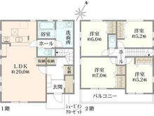【神奈川県/横浜市金沢区富岡西】横浜市金沢区富岡西三丁目　新築戸建 間取り図