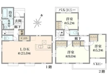 【神奈川県/横須賀市粟田】横須賀市粟田二丁目　新築戸建 間取り図
