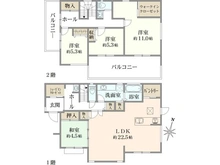 【神奈川県/横浜市金沢区釜利谷西】横浜市金沢区釜利谷西3丁目　新築戸建 間取り図