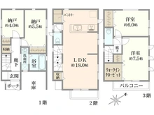 【神奈川県/鎌倉市岡本】鎌倉市岡本2丁目新築戸建　1号棟/全2棟 間取り図