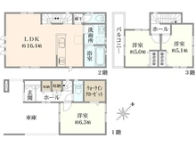 【神奈川県/横浜市栄区笠間】横浜市栄区笠間5丁目　新築戸建　A棟 / 全3棟 間取り図