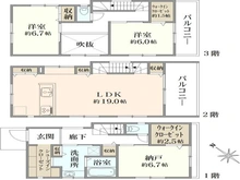 【神奈川県/鎌倉市大船】鎌倉市大船3丁目新築戸建　A号棟/全2号棟 間取り図