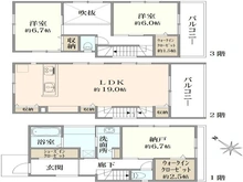 【神奈川県/鎌倉市大船】鎌倉市大船3丁目新築戸建　B号棟/全2号棟 間取り図