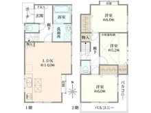 【神奈川県/横浜市栄区桂台南】横浜市栄区桂台南2丁目　中古戸建 間取り図