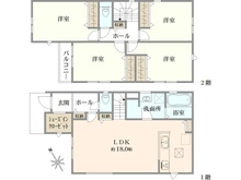 【神奈川県/横浜市港南区日野南】横浜市港南区日野南5丁目　新築戸建　1号棟 間取り図