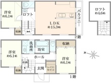 【神奈川県/鎌倉市津西】鎌倉市津西2丁目　新築戸建 間取り図