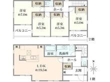 【神奈川県/横浜市栄区桂台西】横浜市栄区桂台西1丁目新築戸建 間取り図