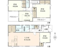 【神奈川県/横浜市都筑区茅ケ崎東】都筑区茅ヶ崎東4丁目　新築戸建 間取り図