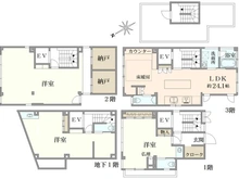 【神奈川県/横浜市都筑区牛久保西】都筑区牛久保西2丁目　中古戸建 間取り図