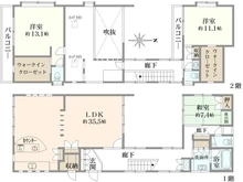 【神奈川県/横浜市都筑区早渕】都筑区早渕一丁目　戸建 間取り図