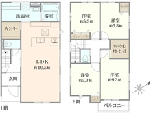 【神奈川県/横浜市青葉区あざみ野南】青葉区あざみ野南4丁目　新築戸建　1号棟 間取り図