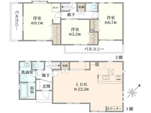 【東京都/清瀬市下宿】清瀬市下宿3丁目 新築戸建 全4棟 1号棟 間取り図