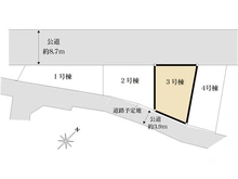 【東京都/清瀬市下宿】清瀬市下宿3丁目 新築戸建 全4棟 3号棟 区画図