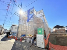 【東京都/杉並区和泉】杉並区和泉3丁目　新築戸建　1号棟 建築中の外観：全2区画・右側