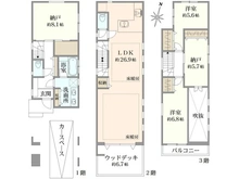 【東京都/品川区北品川】品川区北品川2丁目　新築戸建　B号棟 間取り図
