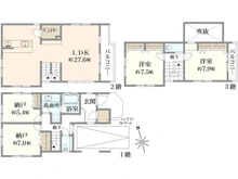 【東京都/文京区千駄木】文京区千駄木3丁目　中古戸建 間取り図