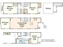 【神奈川県/川崎市幸区塚越】川崎市幸区塚越2丁目　新築戸建2号棟 間取り図